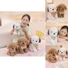 Cute Sitting Dog Plushie With Short Fur Material For Childrens Bedroom Decor