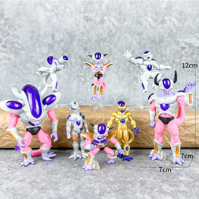 

8pcs/Set Dragon Ball Frieza Figure Freezer Third Form Figurine Action Figures Collection Model Toys Gifts Z PVC Round Sensory Compression Bouncy