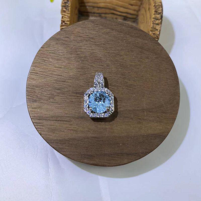 Moissanite Square Pendant Clavicle Chain Necklace - Luxury Women’s Copper with Micro-inlaid Zircon.