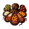 Wooden Serving Tray Large Octopus Shape Bread Fruit Platter Charcuterie Board Cheese Platter Food Dish for Kitchen