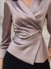 2025 Autumn Waist-Cinching Irregular Solid Color Shirt