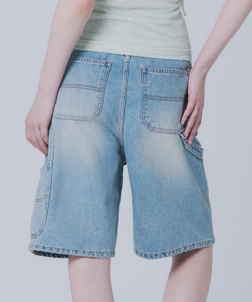 WAARFORWOMAN W1151 Stitch Point Shorts_Medium Blue