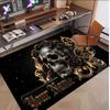Skull Gothic Theme Soft Crystal Velvet Rug Custom Name & Text Print Non Slip Floor Rug for Bedroom Living Room