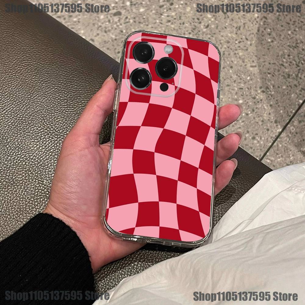 checkerboard checked chess board Phone Case For iPhone 17,16,15,14,13,12,11 Pro,Max,Plus,X,XS,XR,SE4 Mini Transparent Soft Cover