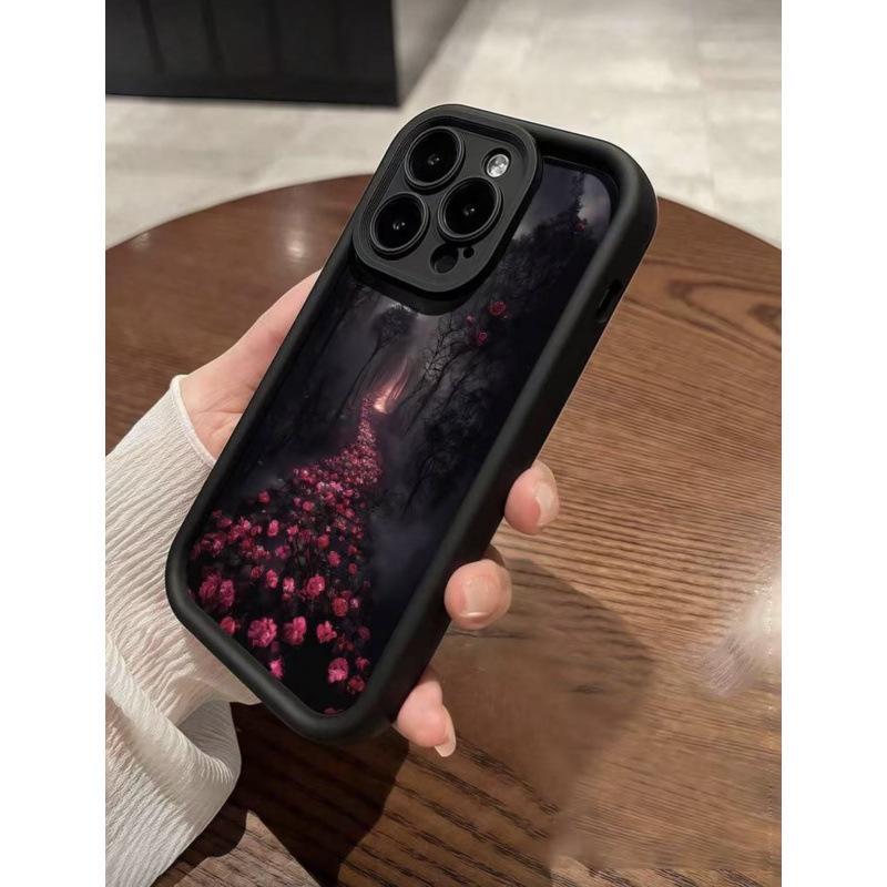 

Black Night Rose iPhone 17/17 Pro Max/16/15/14/13/12 Case iPhone 15