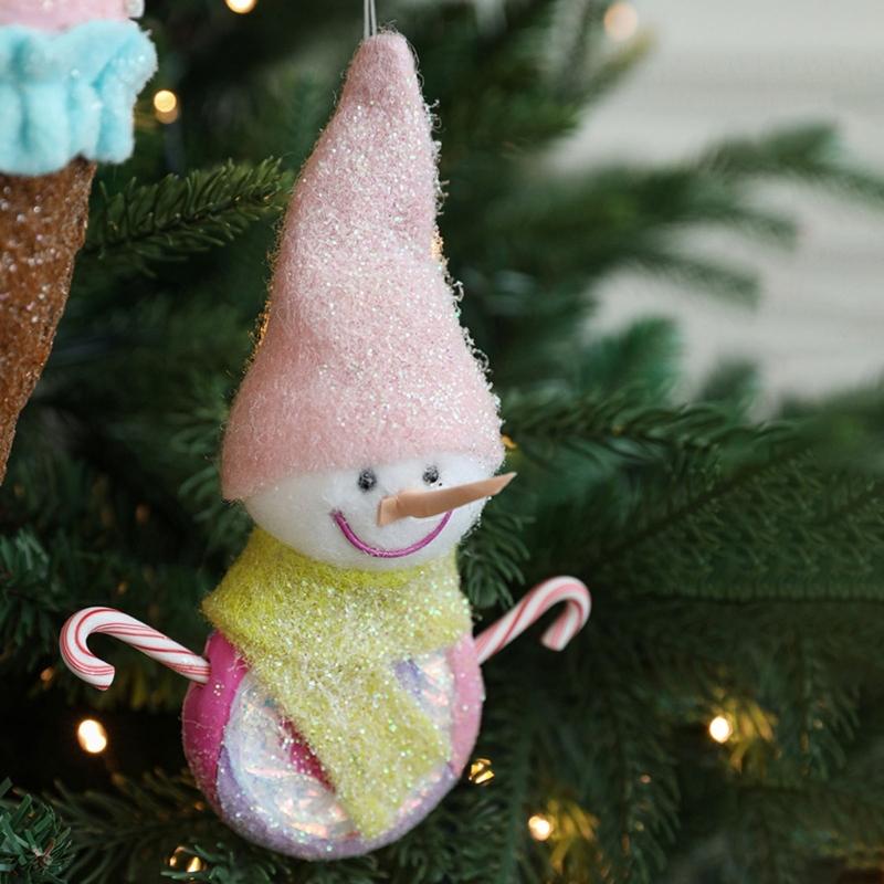 Christmas Tree Hanging Pendant Ice Cream/Cottage/Snowman/Horse Ornament for Holidays Home Decoration Party Supplies