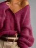 Versatile Soft Knit Cardigan For Women Retro Button-Front Wool Sweater Coat Instagram