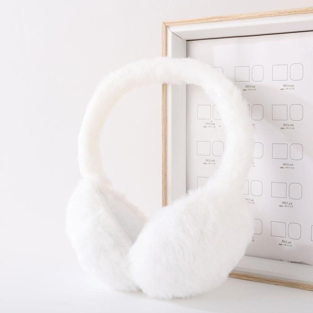 

Зимние Теплые Складные Наушники Мягкие Плюшевые Пушистые Накладки Модные Грелки для Ушей Для Женщин Мужчин Для Улицы белый