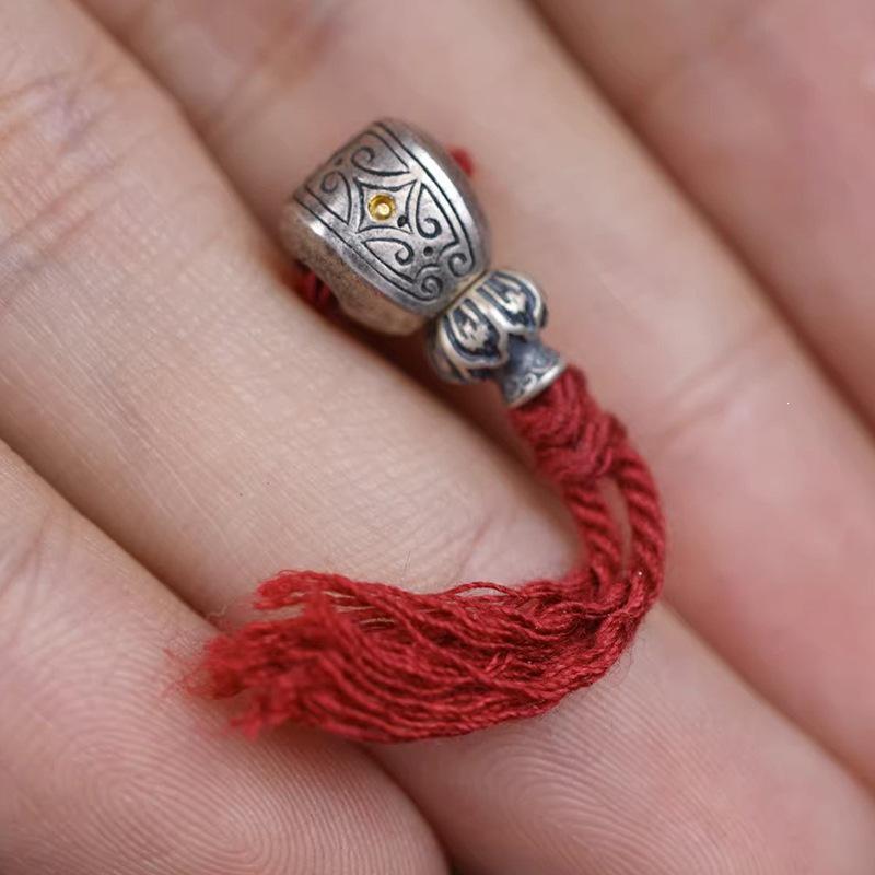 Tibetan Geometric Buddha Head Connector for Bodhi Prayer Beads