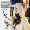 Autumn and Winter Knitted Hat Plush Thickened Warm Mongolian Hat Women's Hairball Ear Protection Wool Hat Big Head Circumference