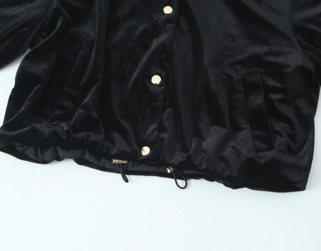 Samt-Bomberjacke und Hose mit weitem Bein im europäischen und amerikanischen Stil - Herbstkollektion.