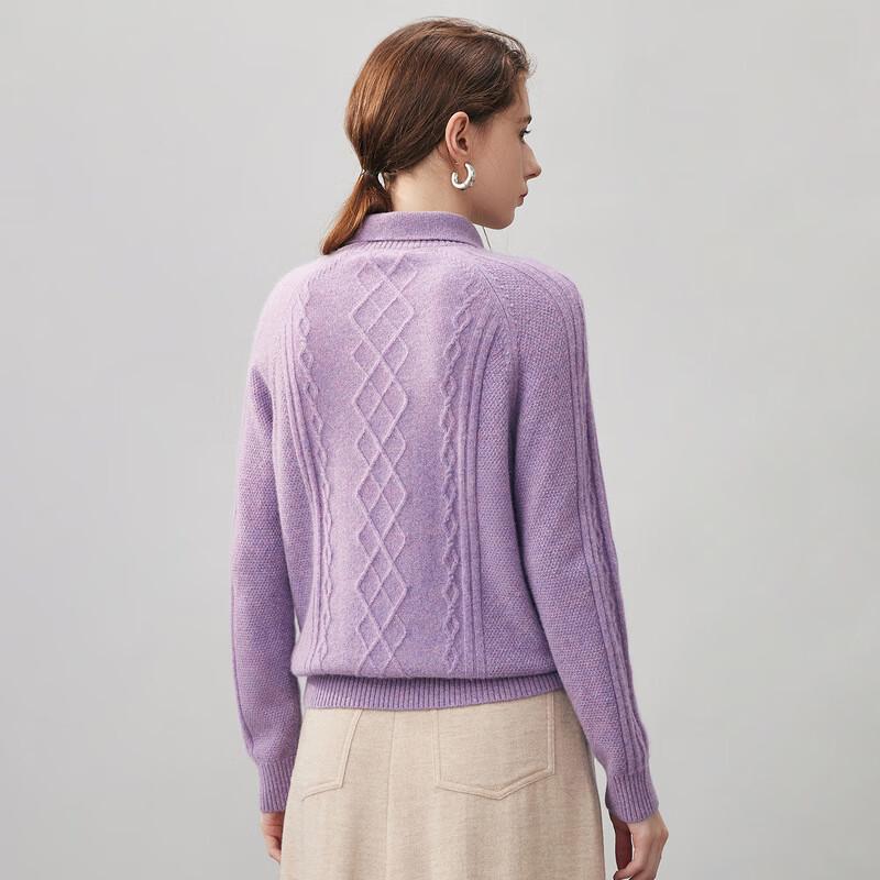 Comom Boca Women's 100% Cashmere Turn-down Collar Sweater