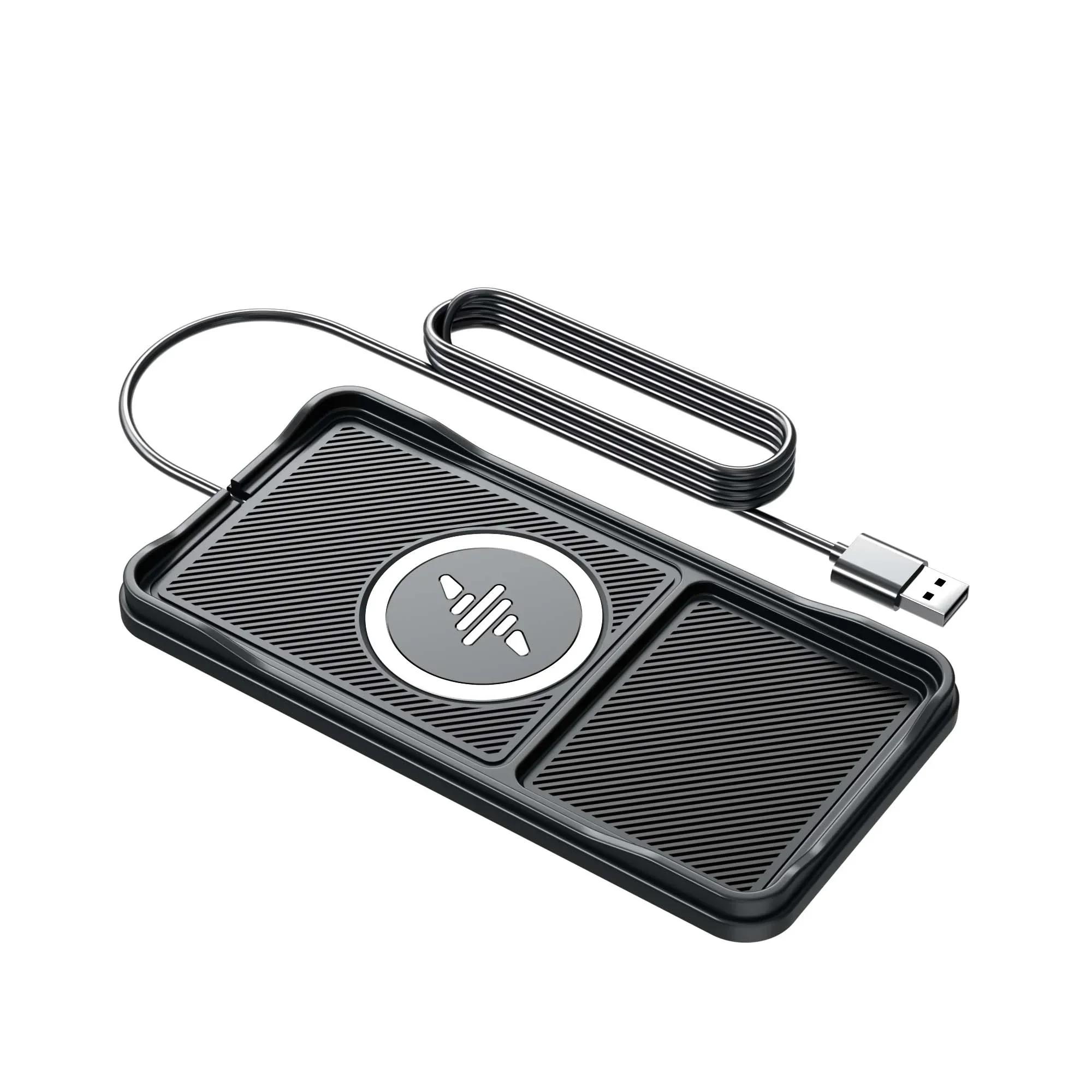 

Беспроводное автомобильное зарядное устройство мощностью 30 Вт с противоскользящей силиконовой накладкой, слотом для быстрой зарядки для iPhone16, Samsung S24 23, AirPods 4, зарядной станцией