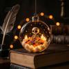 Festive Atmosphere Decoration Halloween Ball Ornament, Light Up Plastic Clear Hanging Spooky Home Decor for Living Room with Cat/Skeleton/Bat
