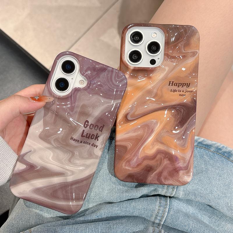 Fashion Oil Painting Marble Texture TPU Case For iPhone 16 15 13 14 12 11 Pro Max 16 Plus Shockproof Silicone Phone Cover