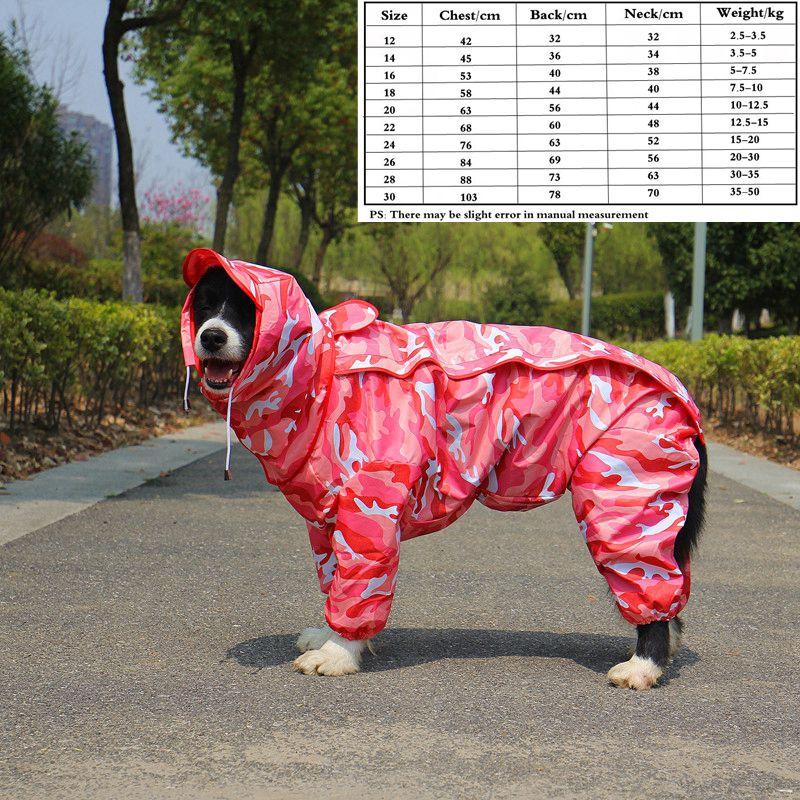 

Large Pet Dog Raincoat Waterproof Rain Clothes Jumpsuit For Big Medium Small Dogs Golden Retriever Outdoor Pet Clothing Coat 12