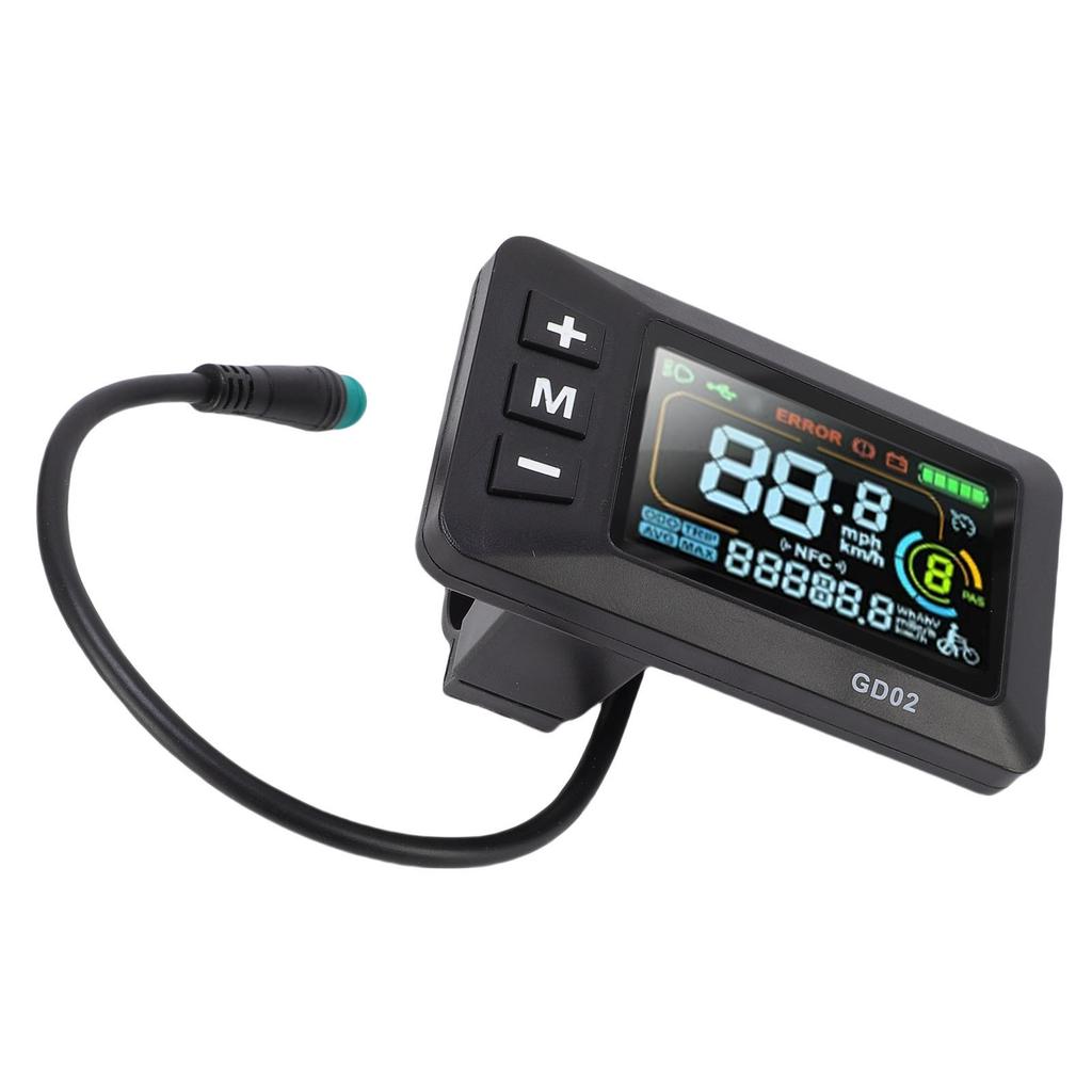Electric Bike LCD Display Colorful 5 Cores Rain Proof Cable Electric Scooter LCD Display Dashboard