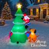 6.89FT Christmas Inflatable Toys LED Lit Xmas Tree Set Santa Claus Dog Gifts Box Supplies Ornament Festive Gift Xmas Yard Decor