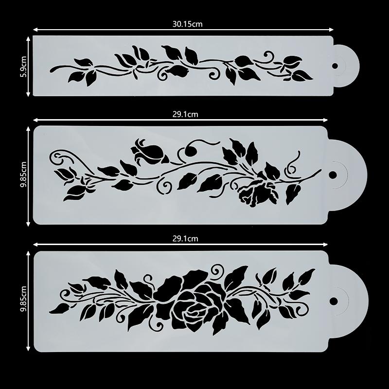 Fais DU Cake Decorating Stencils Mold Floral Kitchen Accessories Plastic Spray Baking Mesh Stencil Cake Molds Cookie Fondant