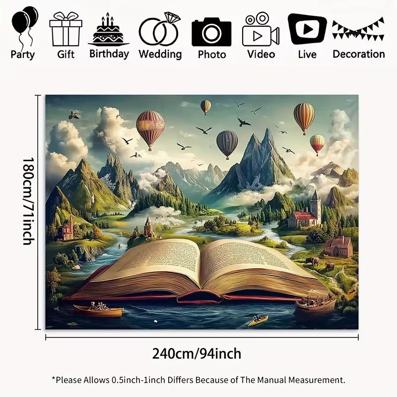 2D Magical Storybook Backdrop Mountain Landscape Photography Background