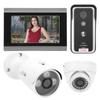 Wired Wifi Video Doorphone 7in Monitor Night Vision Intercom APP Remote with 2 AHD Cameras for Tuya