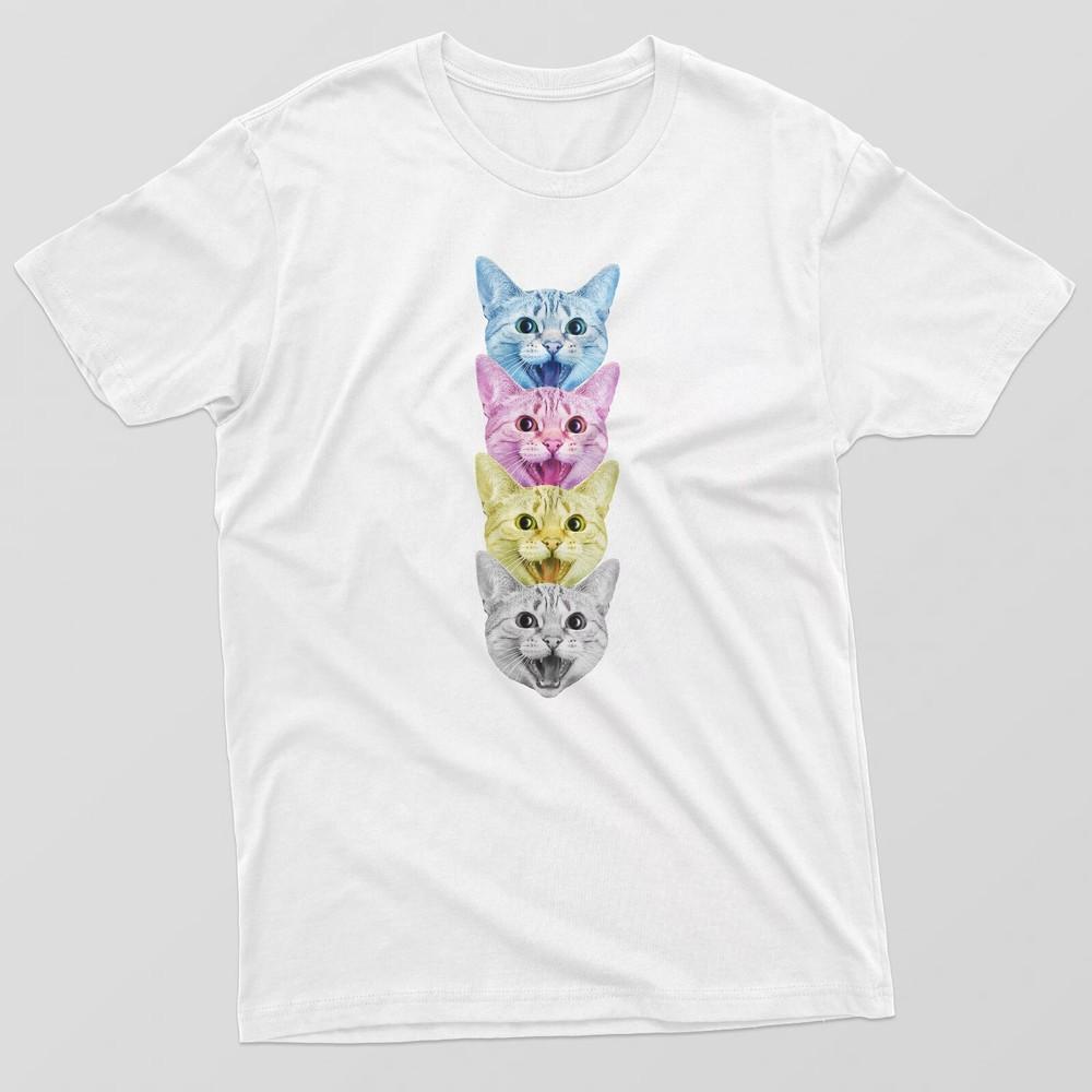 CMYK Cat T-Shirt – Funny Retro Pet Lover Tee, Cool Colorful Animal Joke