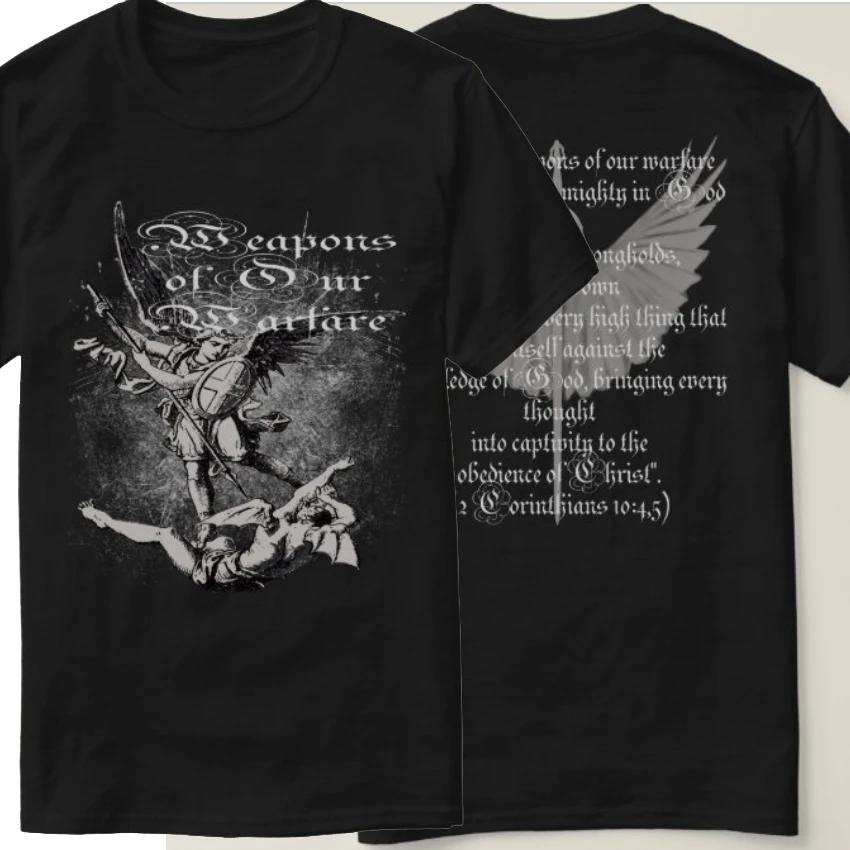 

Weapons of Our Warfare Archangel St Michael Fight Illustration TShirt Cotton Short Sleeve ONeck Mens T Shirt New S3XL S