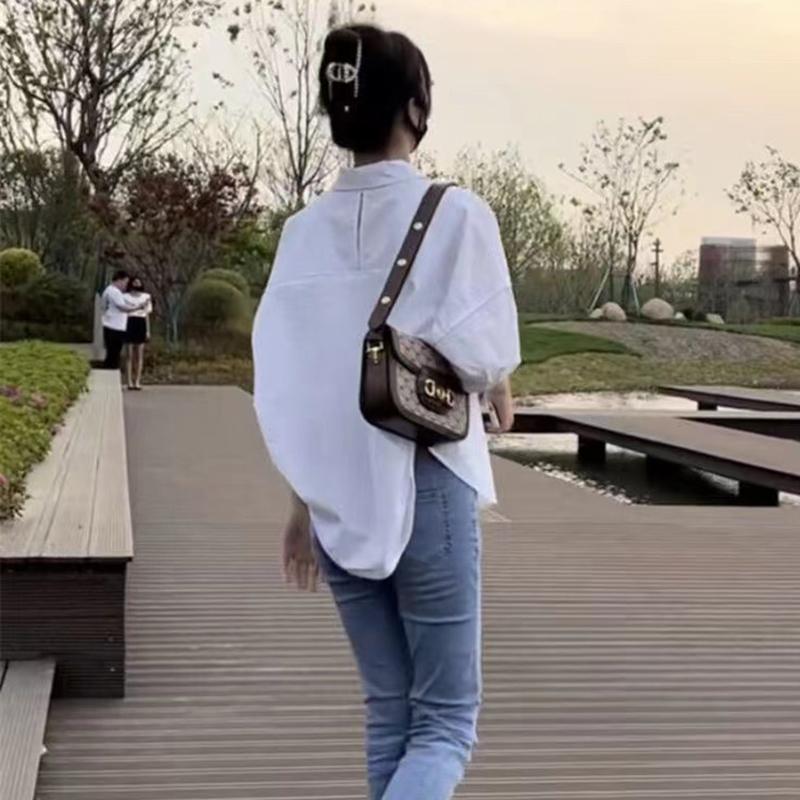Women'S Loose  Irregular Casual Solid Color Long Sleeve Thin Shirt