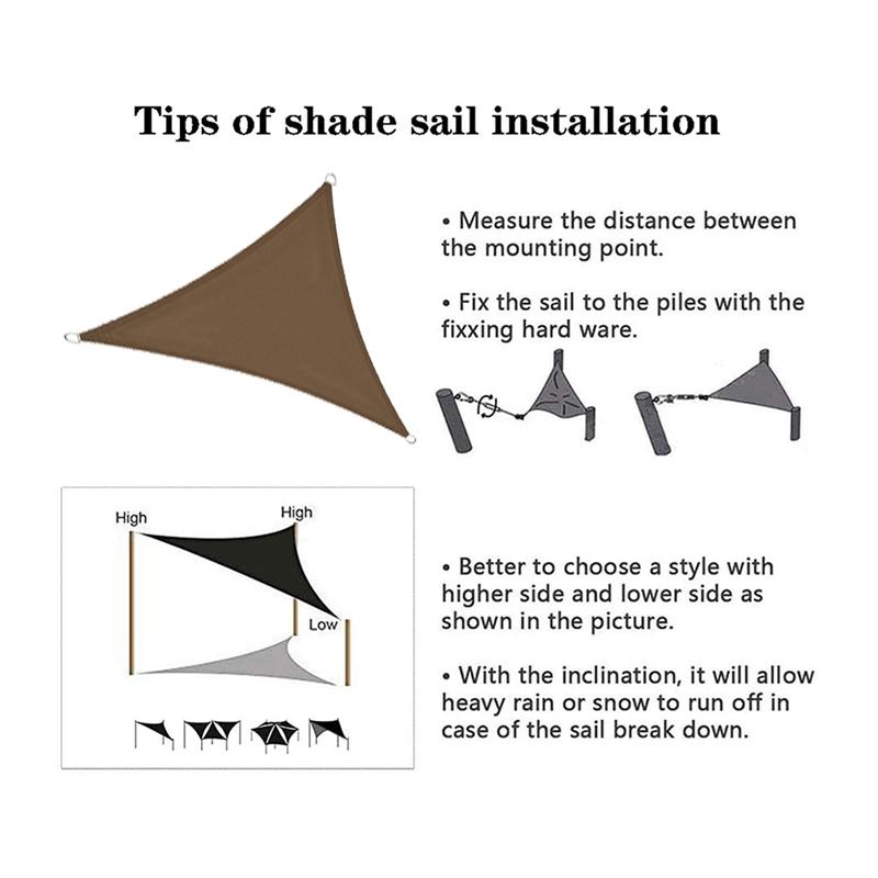 AD23-Sun Shade Sail Triangle Sun Shade Cloth Waterproof Canopy For Lawn Garden Outdoor Activities Patio Backyard Lawn