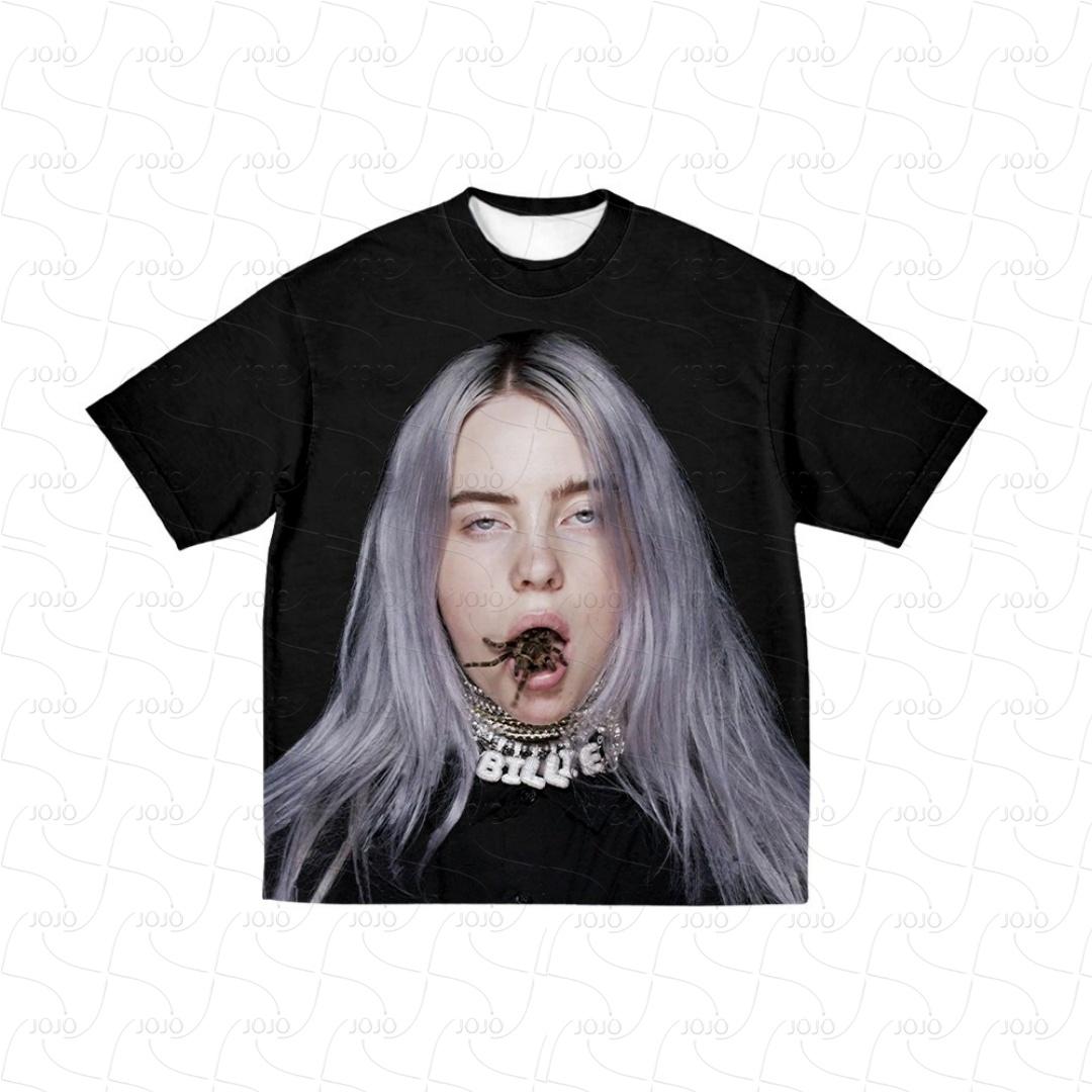 

Billie Eilish Retro Pattern Tshirt 2025 Summer Mens Womens Hip Hop Clothing Y2k Fashion Street Style Pure Cotton Tshirt 4XL
