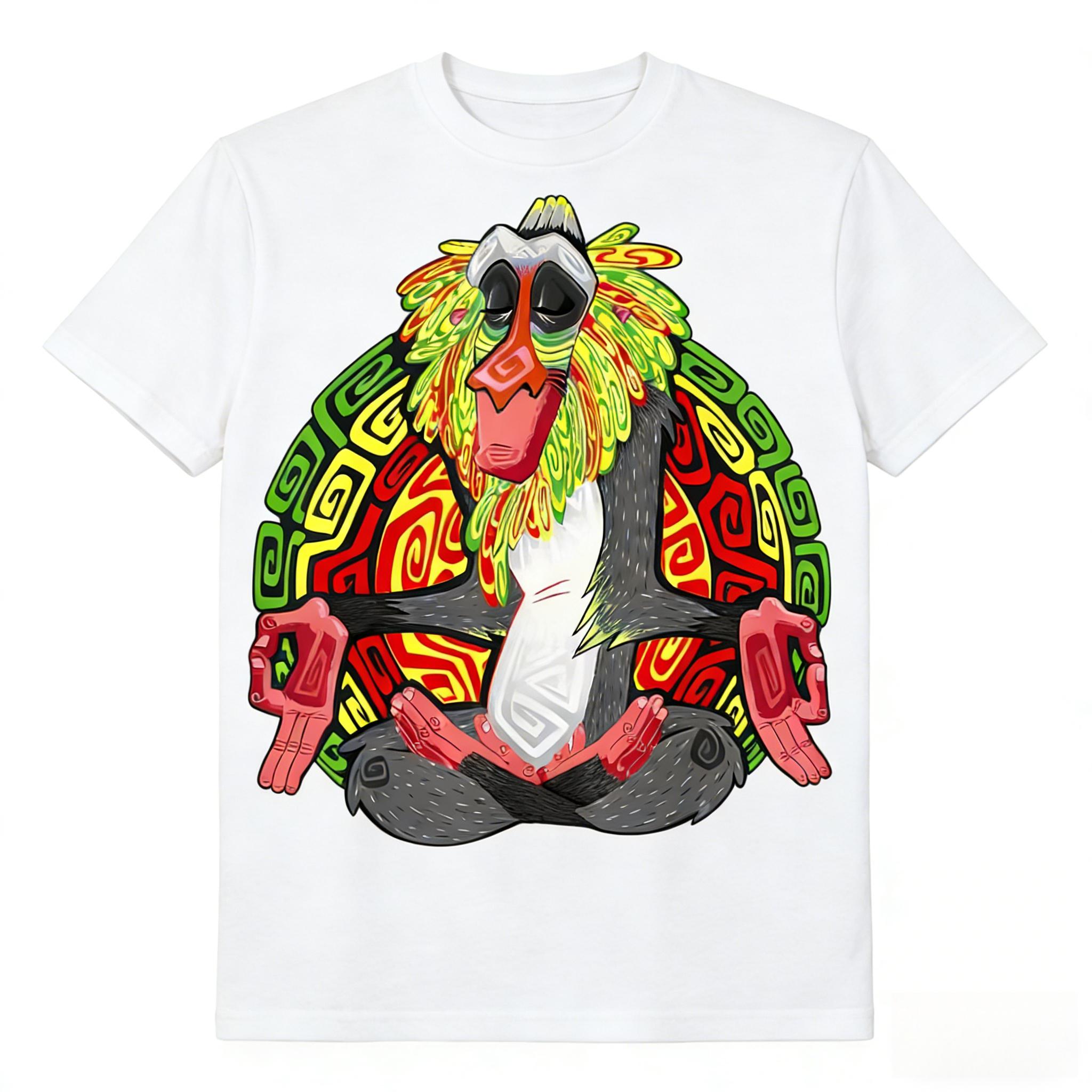 2026 New Lion King Rafiki Rainbow Graphic Print High Quality WoUnisex TShirt Easy Fashion Plus Size Short Sleeve S