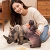 Simulation Rhinoceros Hippo Wild Animal Plush Toy Stuffed Standing Plushie Man Gift