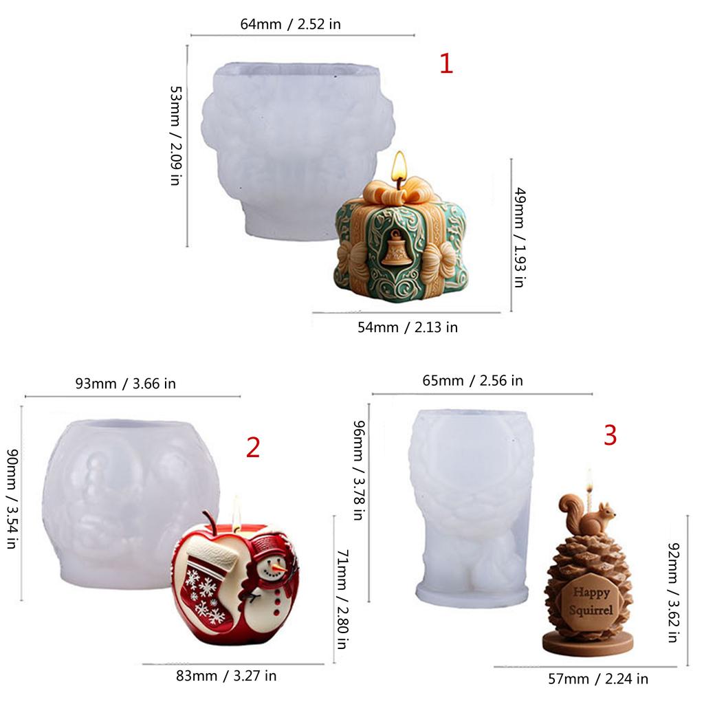 Flexibilní silikonová forma pro DIY vánoční výrobu svíček, opakovaně použitelná, na pečení, čokoládu, mýdlo, řemeslné dekorace