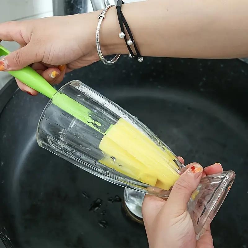1 τεμ. Βούρτσα Κυπέλλου Τουλίπας με Αποσπώμενη Σφουγγαράκι - Καθαριστής Μπουκαλιών & Ποτηριών με Μακριά Λαβή, Ανθεκτικό Πλαστικό, Ιδανικό για Χρήση στην Κουζίνα