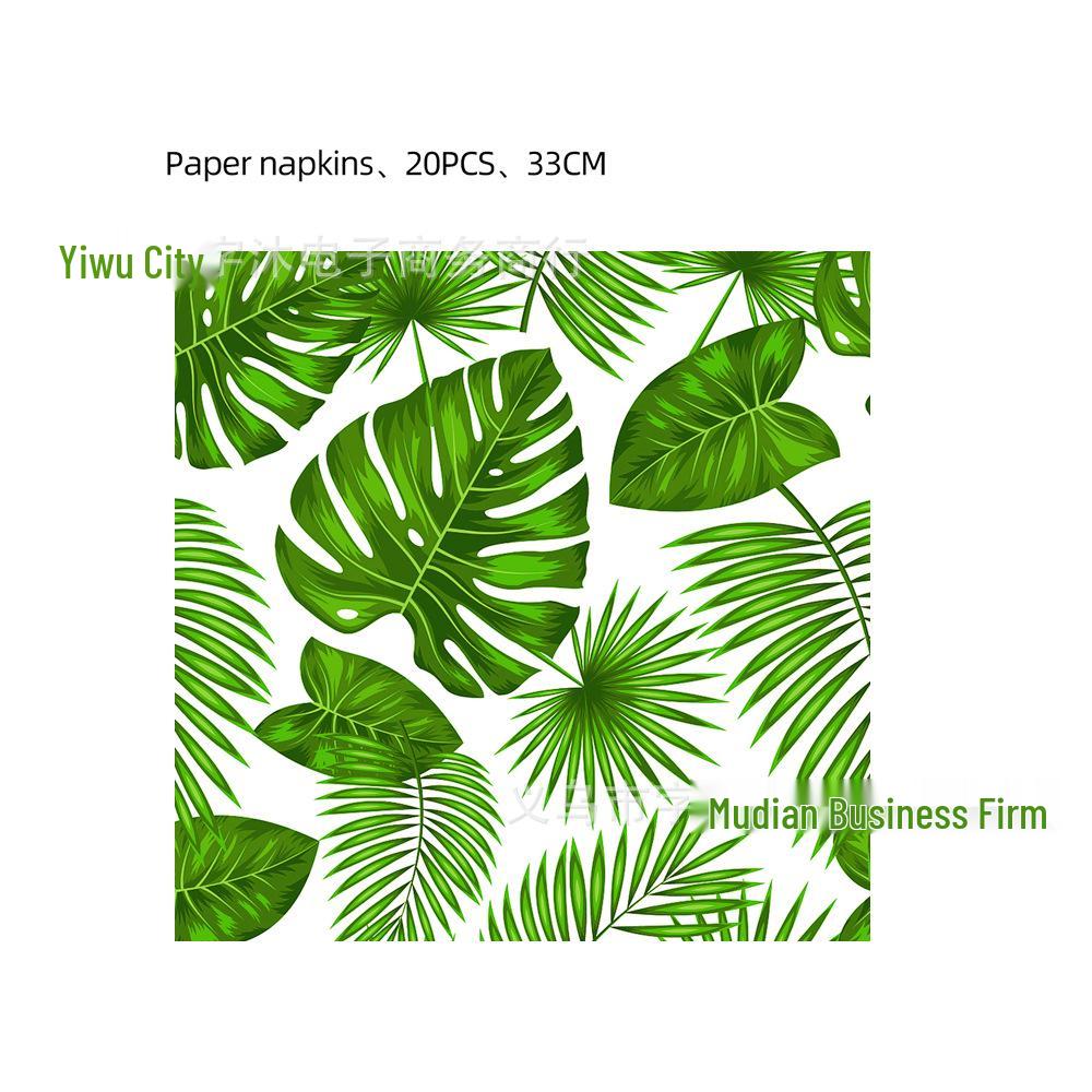 Hawaiian Party Decorations: Paper Plates, Cups, Napkins, Bags & Cutlery Set