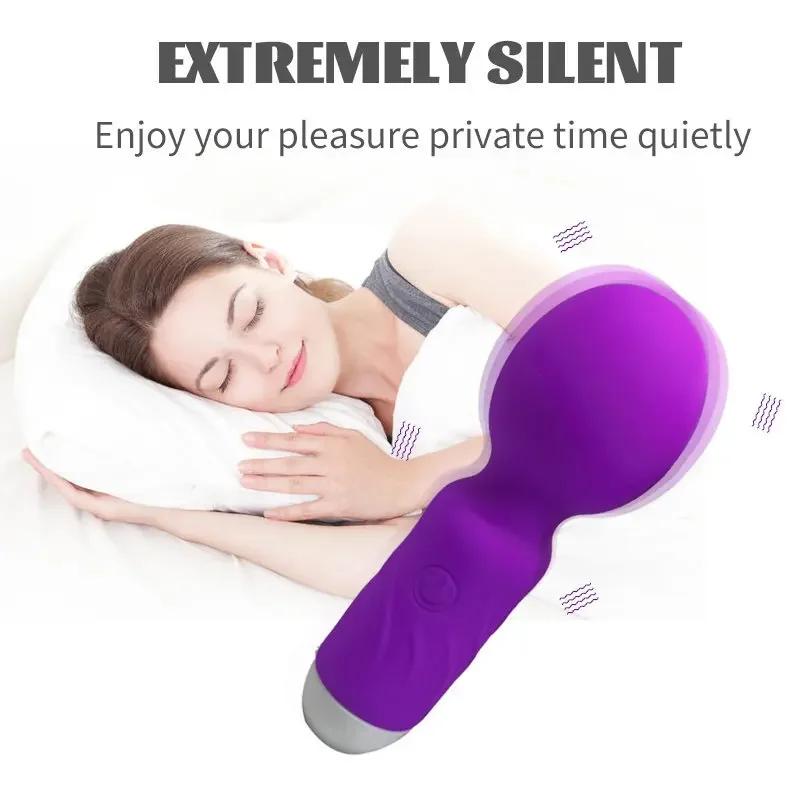 Mini AV Vibrator Magic Wand for Women Clitoris Stimulator USB Rechargeable Portable Silicone Massager Female Sex Toys