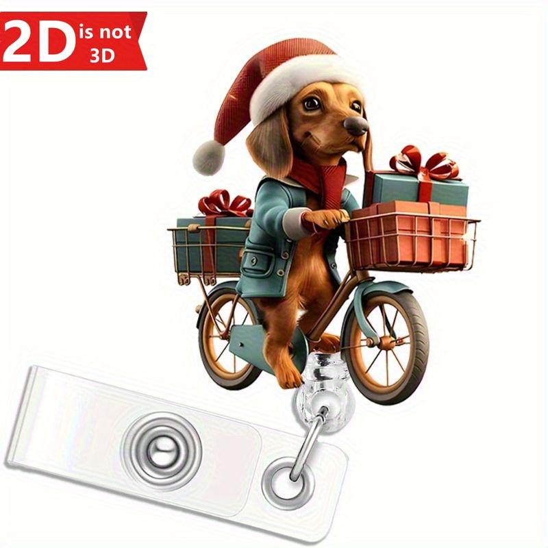 Fun Dog Design Retractable Badge Holder for Medical Staff, Office Workers, and General Use.