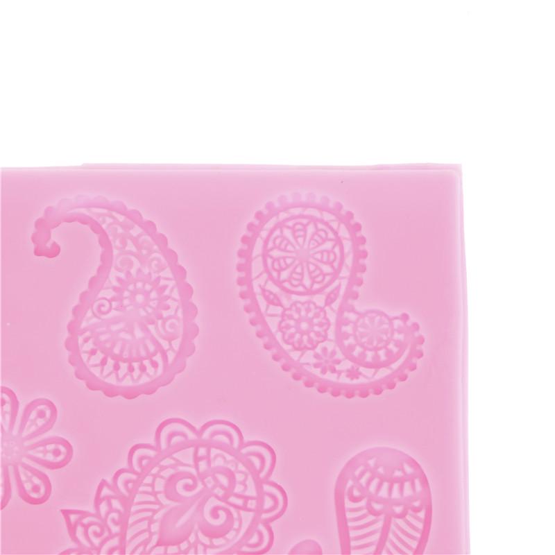 Relief Flüssigkeit Zustand Kuchen Zucker Spitze Muster Dekor Silikon Form Retro Backen