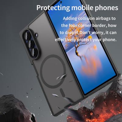 Pour Samsung Galaxy Z Fold 7 Étui Luxe Fin Mat Magsafe PC TPU Hybride Armure Magnétique Charge Sans Fil Housse