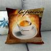 Retro-Style Coffee Afternoon Tea Digital Printing Short Plush Pillow Covers For Car Sofa Office Cushion Cover Home Goods
