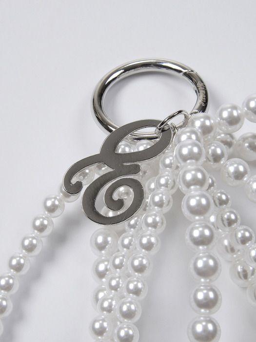 Eireve XL BEADED ROPE BAG CHARM (PEARL)