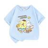 Sanrio Summer Girls' and Boys' Pudding Dog Printed T-Shirt Cartoon Short Sleeve Top