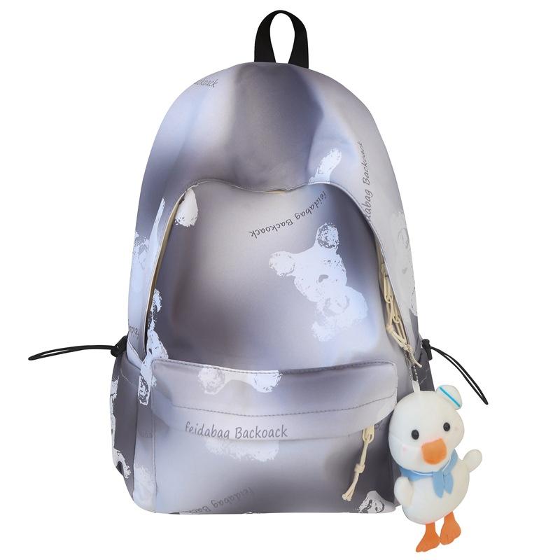 

Tie-Dyed Print Student Schoolbag Women Travel Backpack Men Large Capacity Backpack сірий