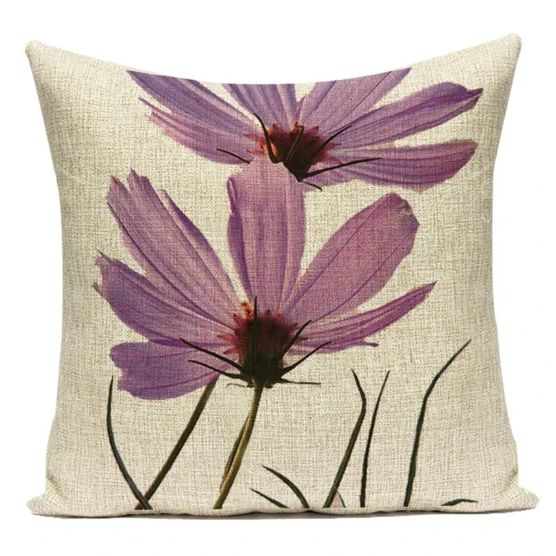 Vintage Flower Printed Throw Pillow Cover Sofa Chair Cushion Covers Home Decorative For Chair Seat Bedroom Square Pillowcase