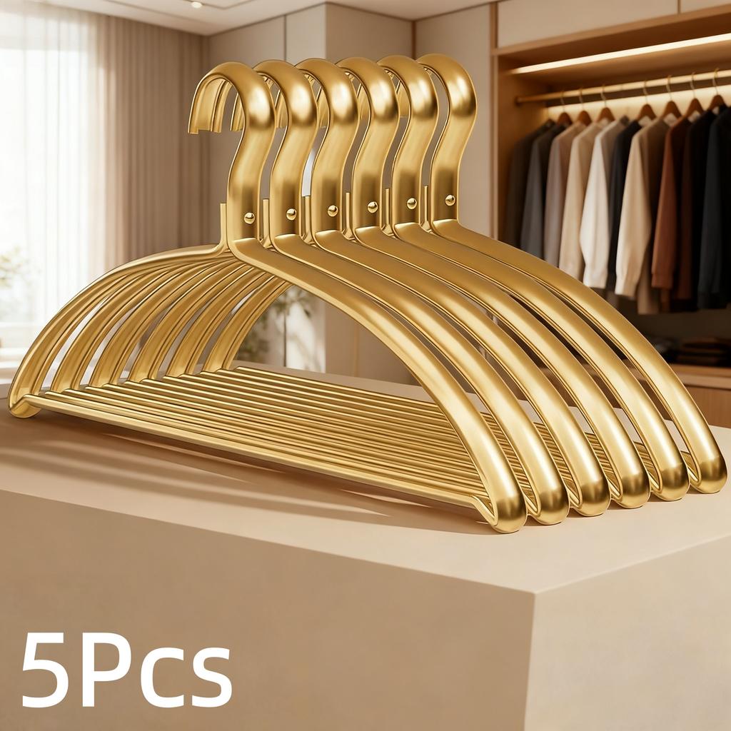 Clothes Hanger 10/5Pack, Sweater Hangers No Shoulder Bump, Wide Heavy Duty Coat Hangers for Closet, Non Slip Metal Hangers