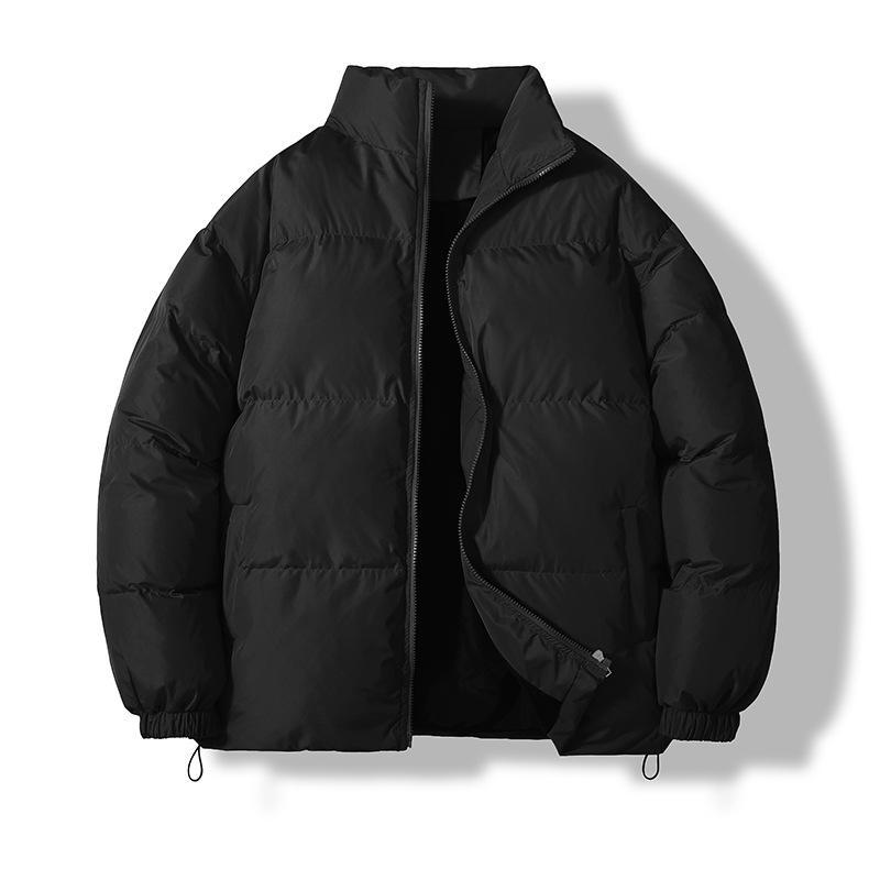 Herren Wintermantel aus Baumwolle: Einfarbig, trendiger koreanischer Stil, Hongkong-Mode, dicke, kurze Pufferjacke für hübsches Paar