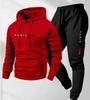 2025 Men's Logo Pullover Hoodie & Pants Set - Long Sleeve, Loose Fit