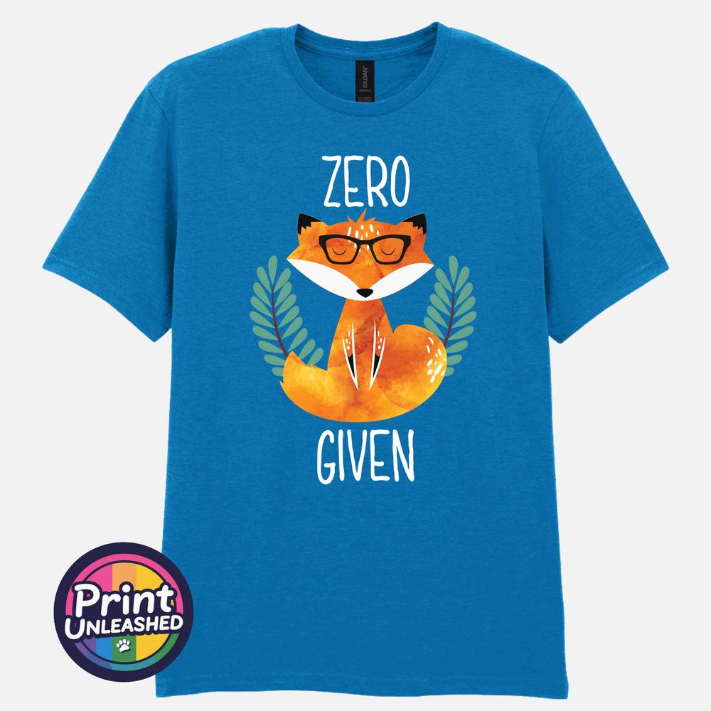 Zero Fox Given Grafik T-Shirt Lustiger Aufdruck Slogan T-Shirt Zen Fuchs Druck Lustiges Geschenk