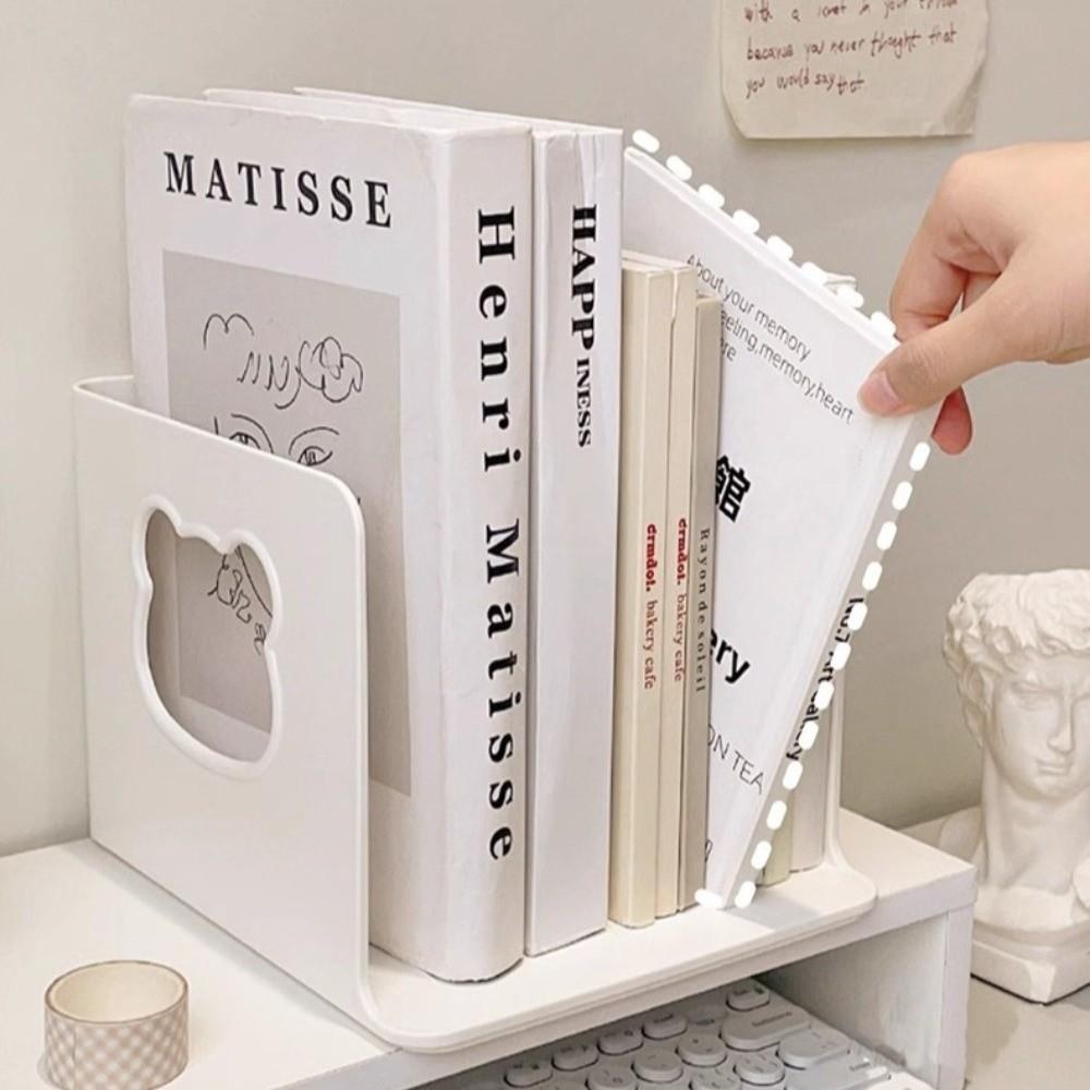 Divide Design Desktop Bookshelf hollow Bear Book Organizer Cartoon Storage Rack Home Organizer