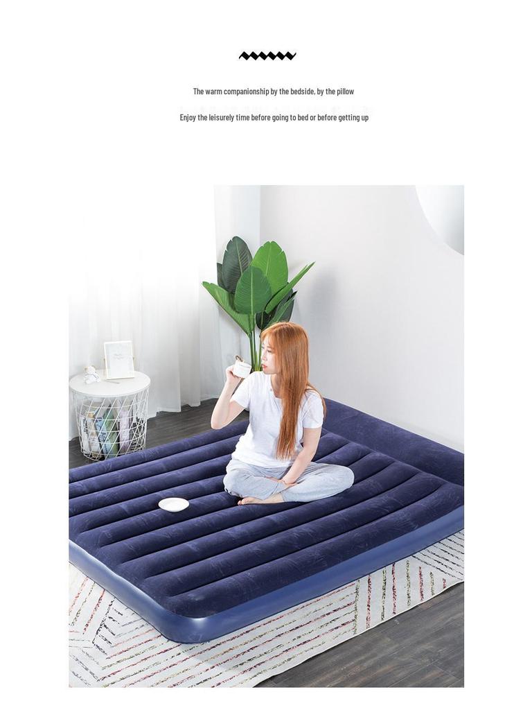 Single Foldable Inflatable Mattress for Home or Camping